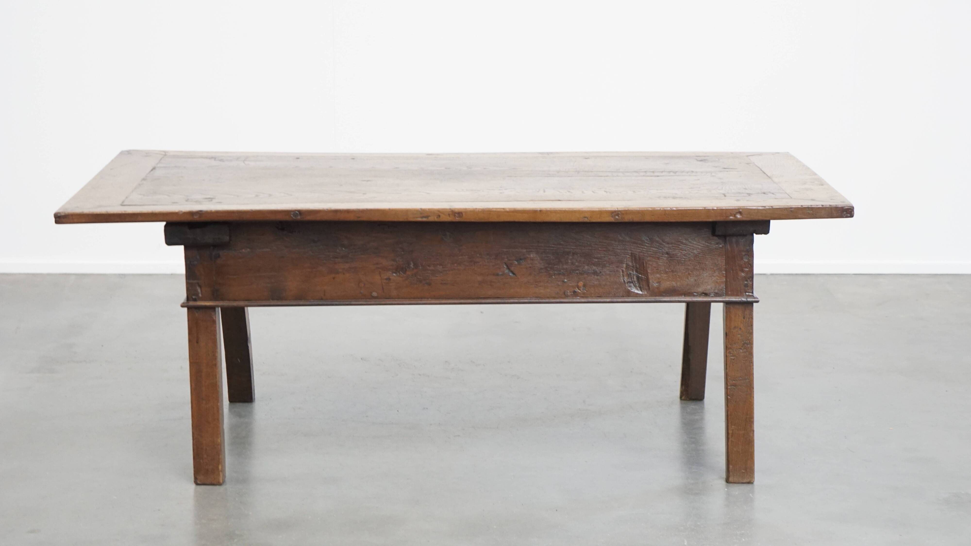 Antique Southern European Chestnut Coffee Table from the 18th Century