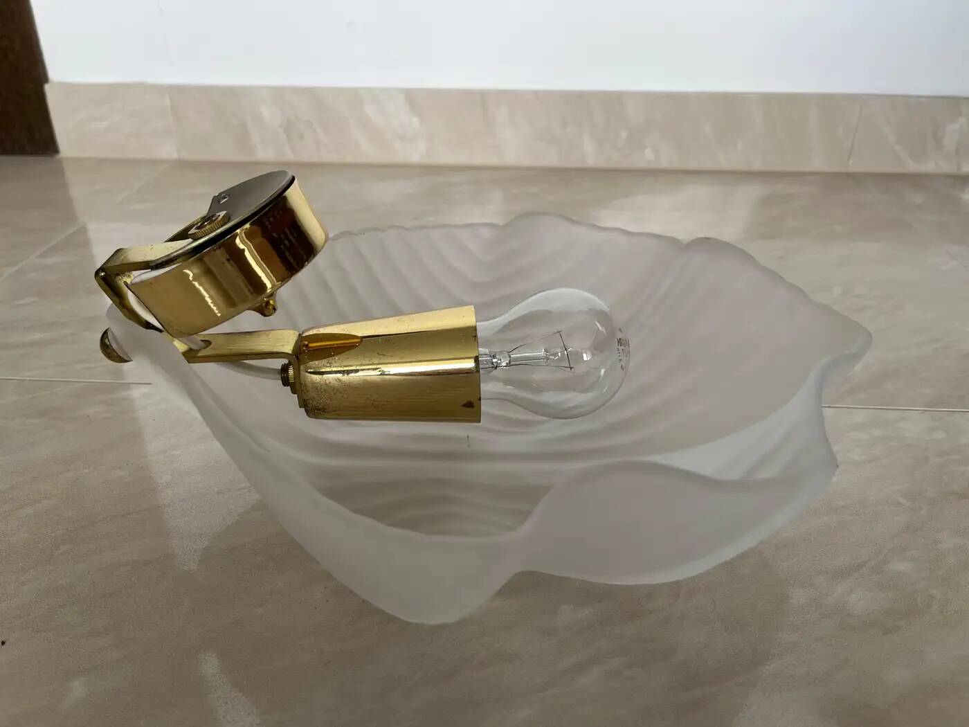 Midcentury glass wall lamps by Zelezny Brod, around 1980s