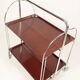 Bar de service vintage Bauhaus style chrome et bois mobile wengé
