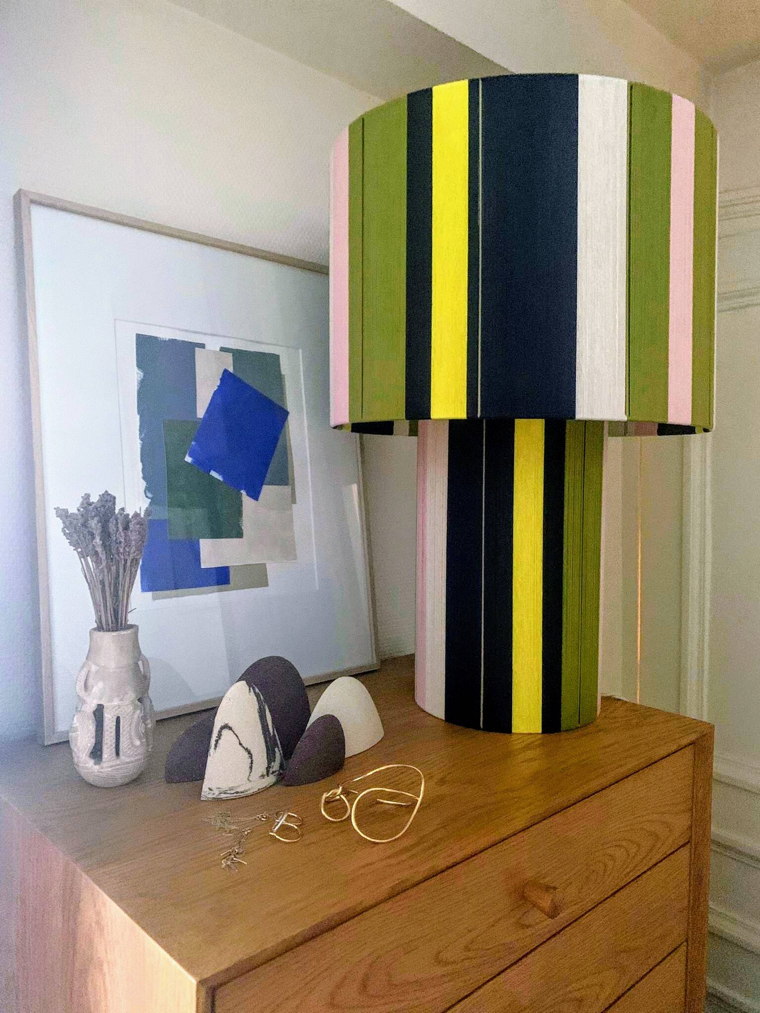 Large table lamp L'Elégante marine olive