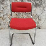 Red chair cantilever chrome tubes
