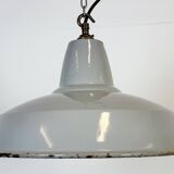Industrial Grey Enamel Factory Pendant Lamp from Thorlux, 1960s