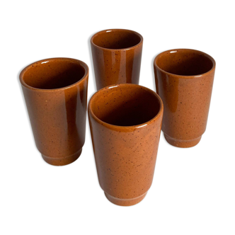 Suite of 4 speckled sandstone glasses