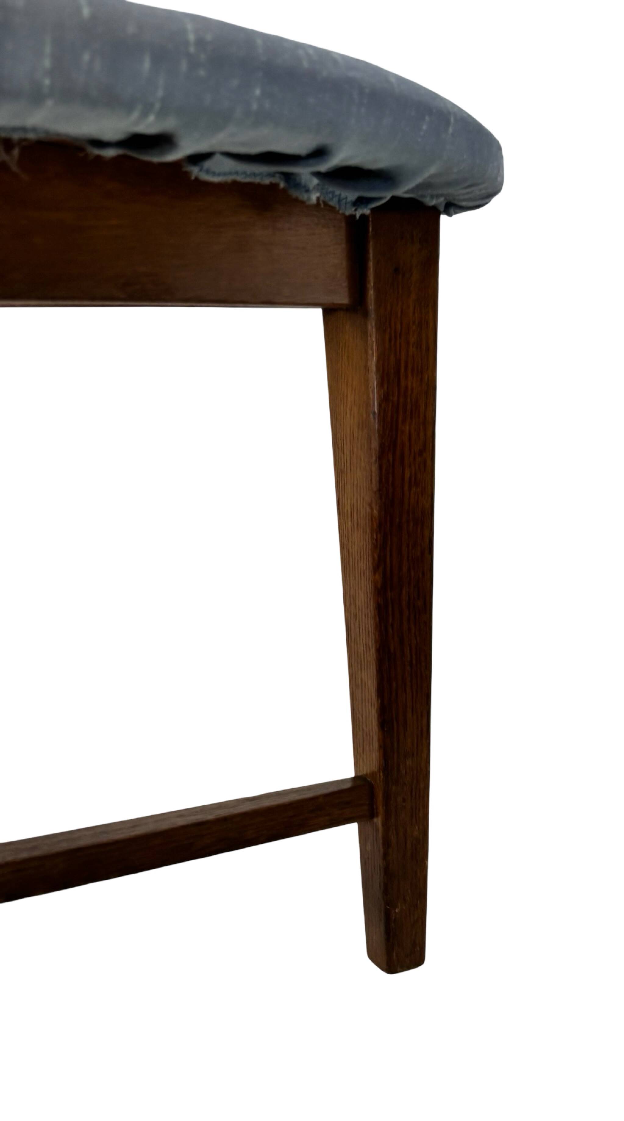 Vintage rare three-legged dining chair 1960s oak heart chair