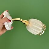 Vintage tulip wall light in frosted and amber glass