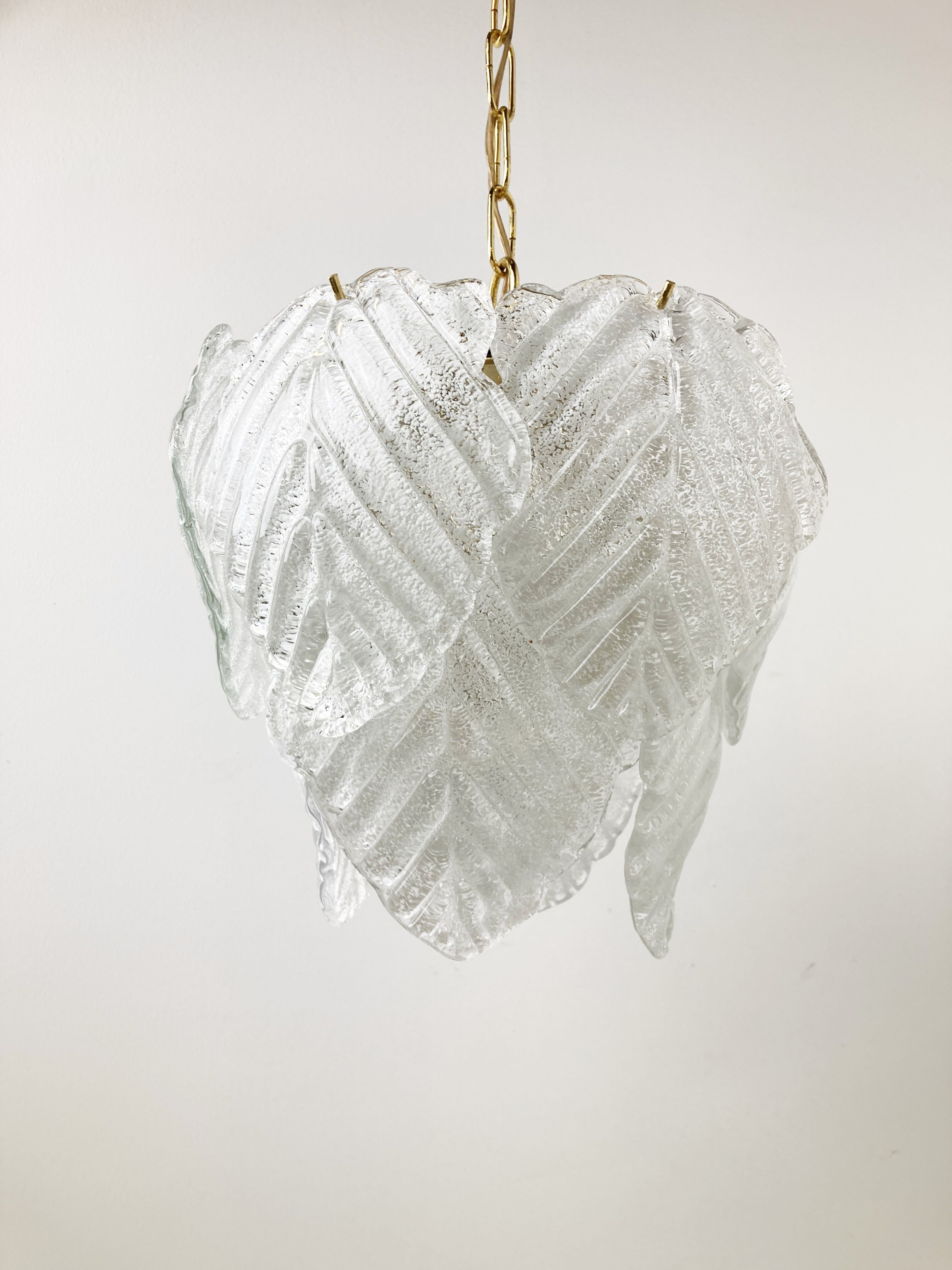 Vintage murano leaf chandelier, 1970s
