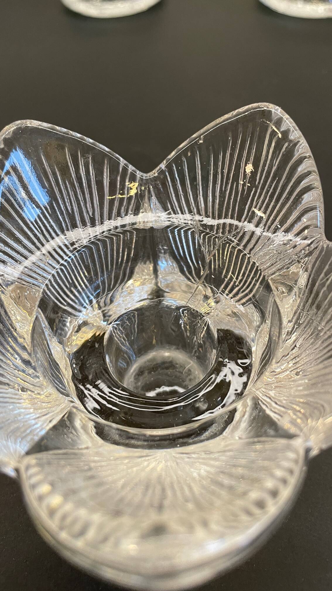 Bougeoirs cristal façon littala vintage