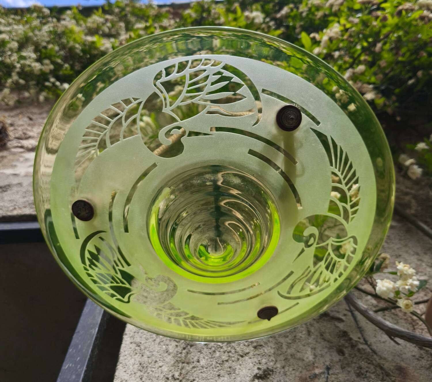 Art Deco ceiling light by A. Delatte in Ouraline