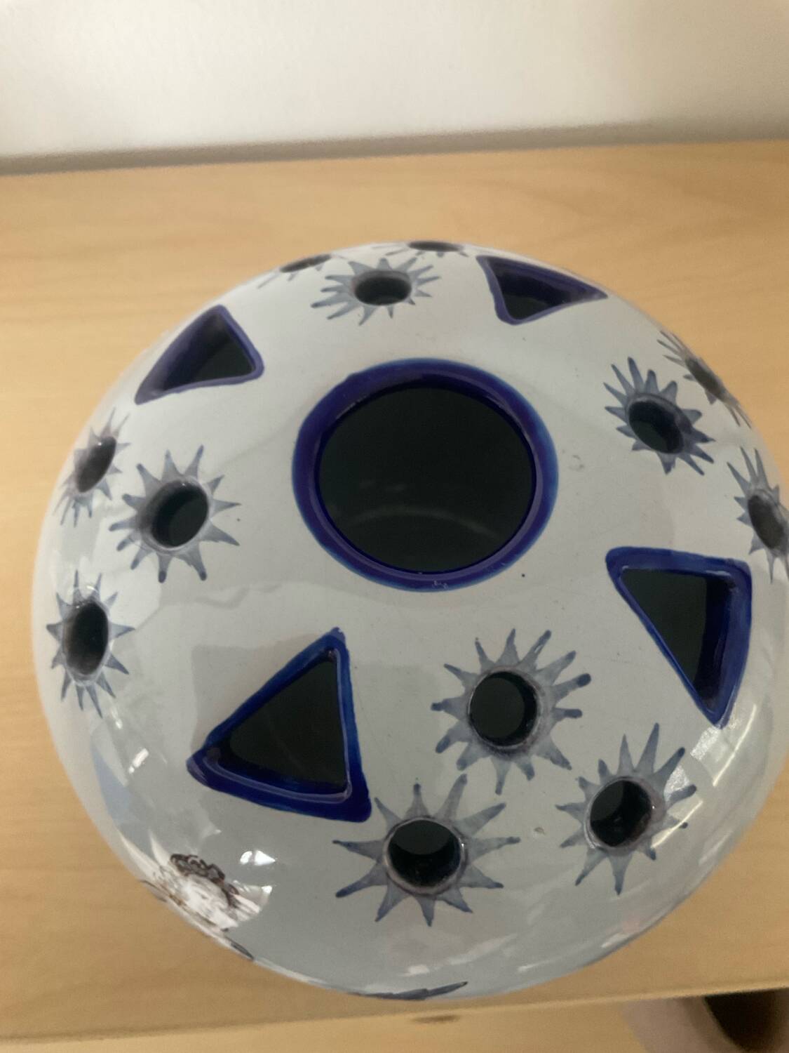 Vintage Nevers earthenware flower vase