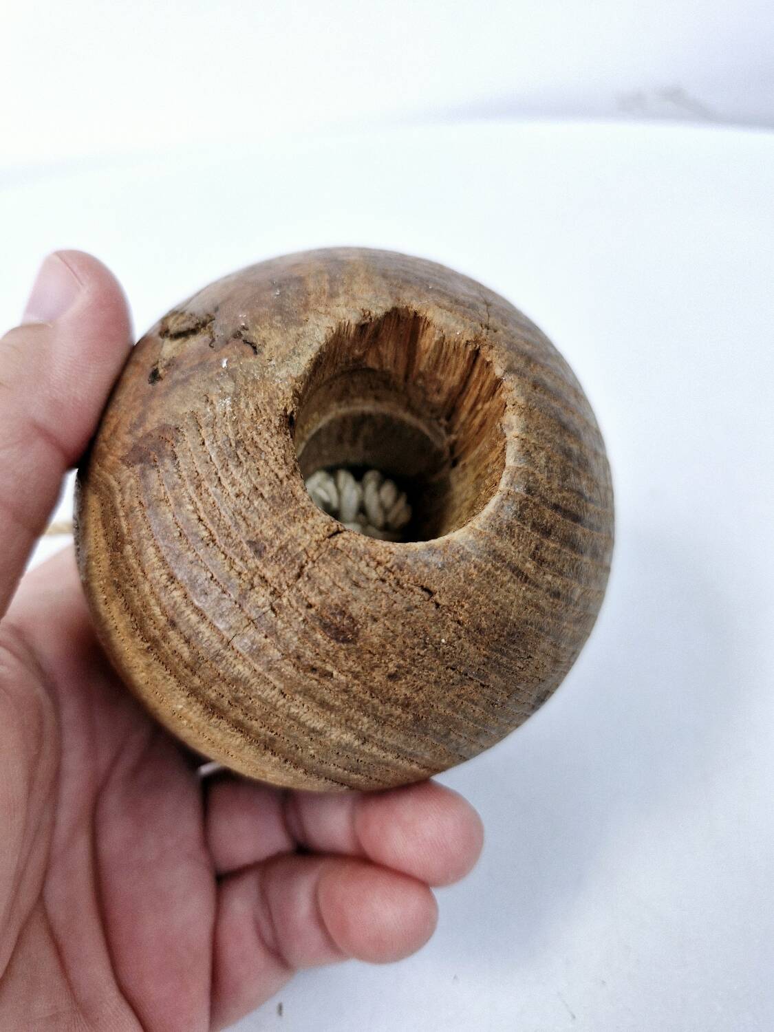 Old Bilboquet Wooden Popular Art Old Game H 18 cm