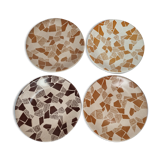 Set of four Terrazzo plates matched with gien earthenware, 22.5 cm