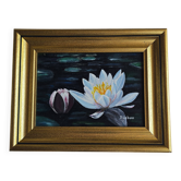 Water lily painting signed Jean Lebas