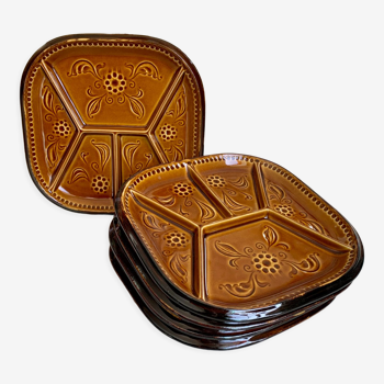 Earthenware plates with Vintage compartments