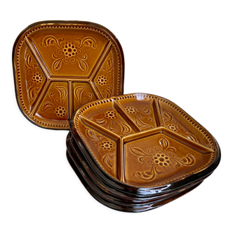 Earthenware plates with Vintage compartments