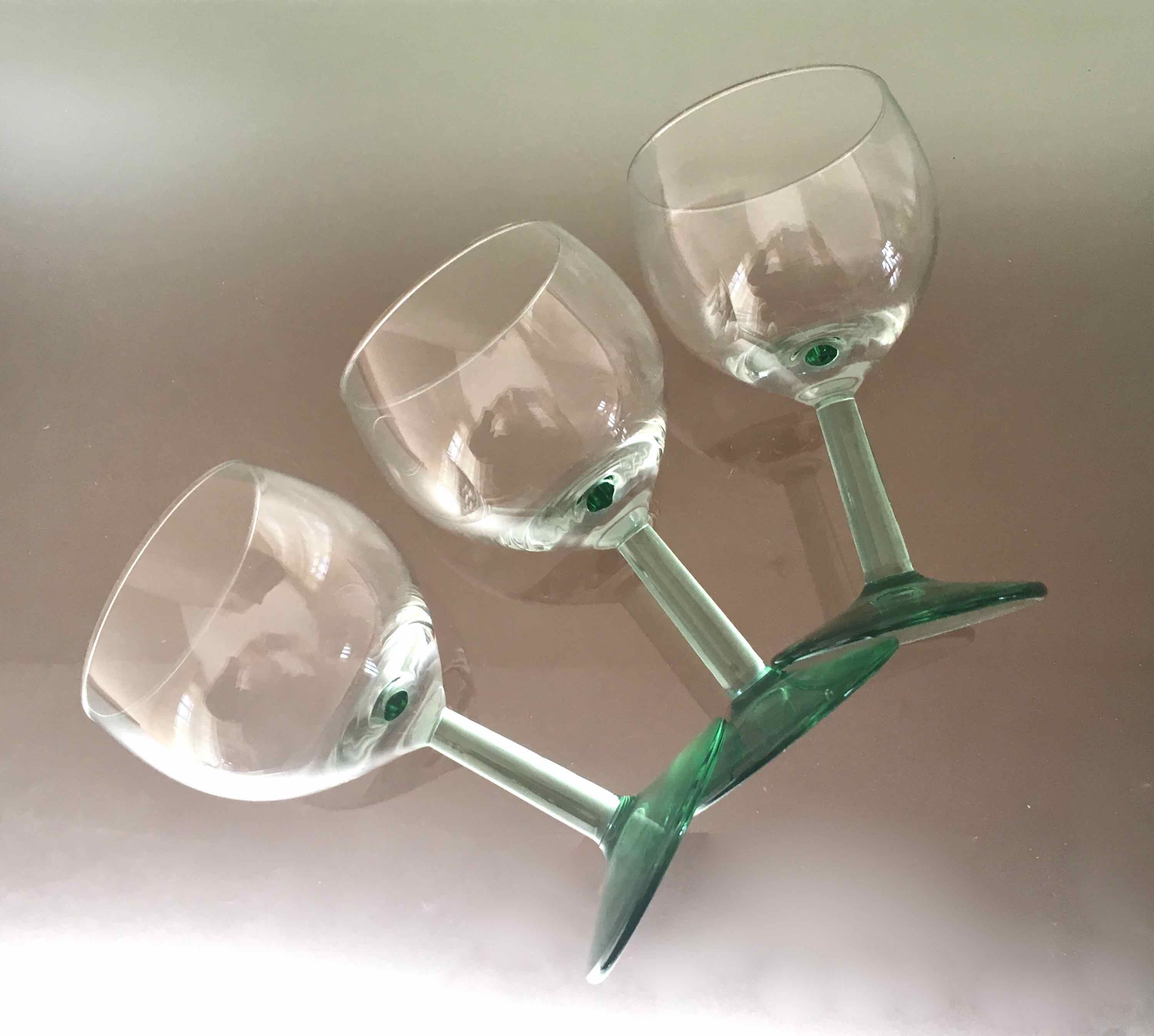 Set 6 vintage balloon glasses from Alsace
