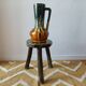 Vintage brutalist Bourguignon tripod stool