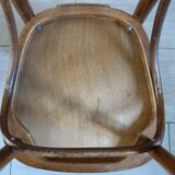 Pair of dark beech bistro chairs