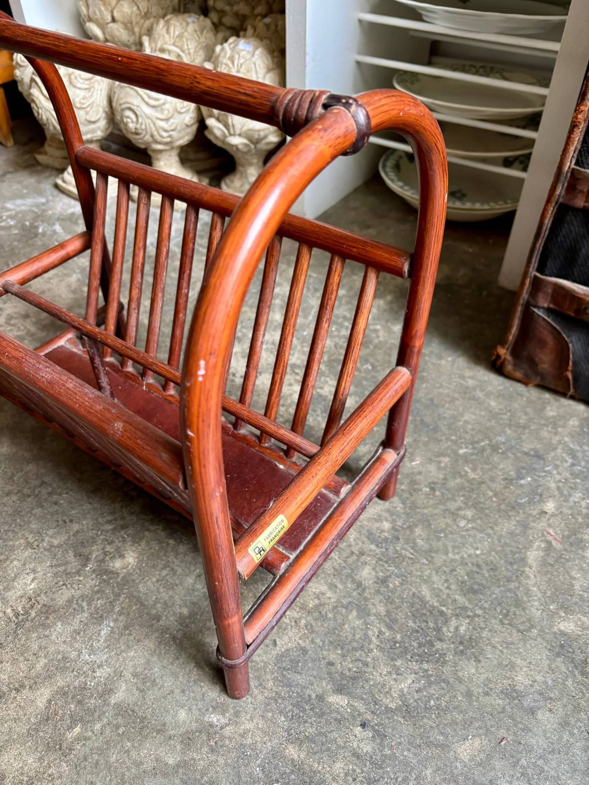Dark bamboo magazine rack