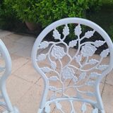 2 cast aluminum garden chairs