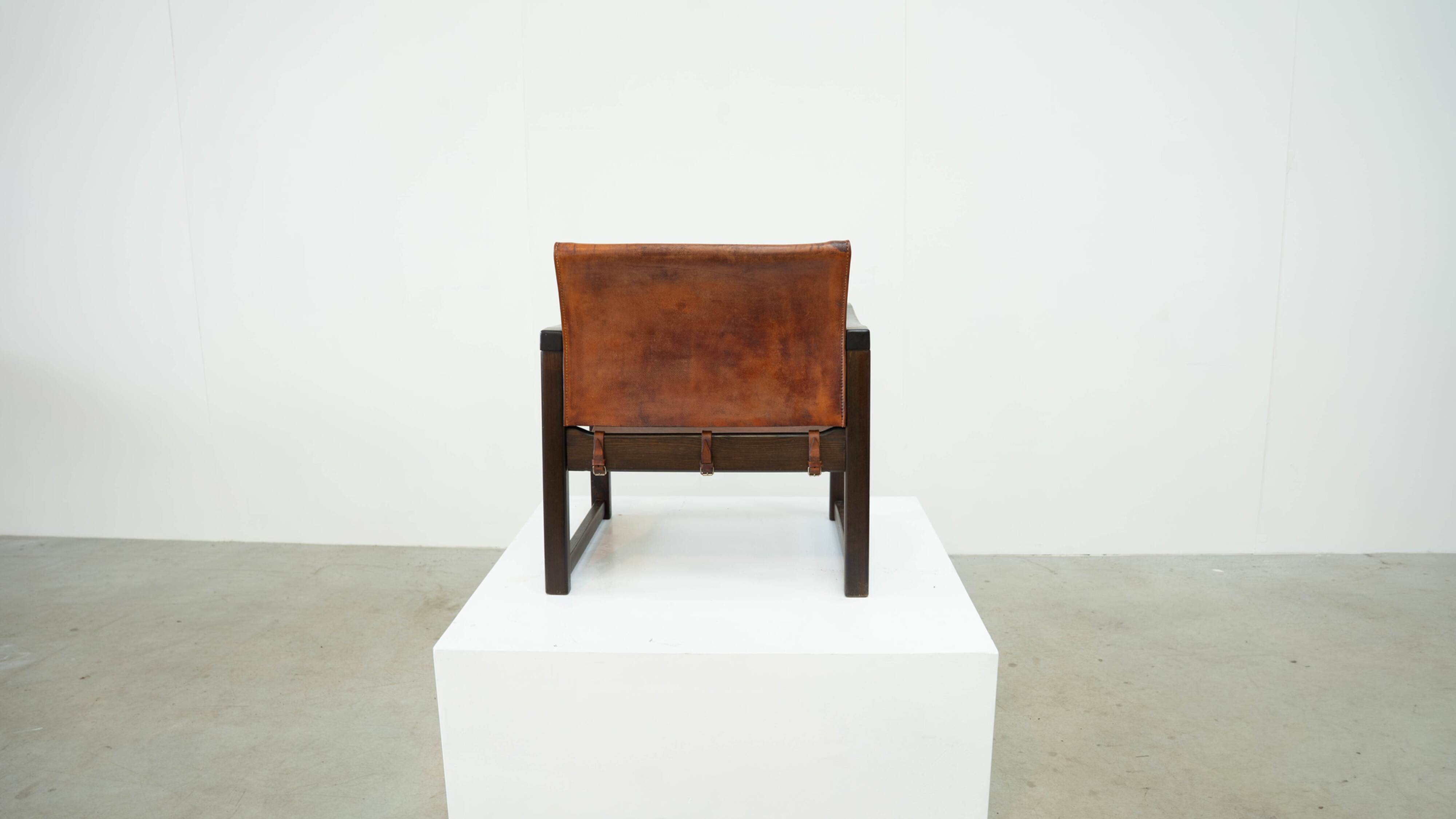 Early Karin Mobring for Ikea leather safari lounge chair