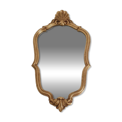 Miroir rocaille doré style Louis XV