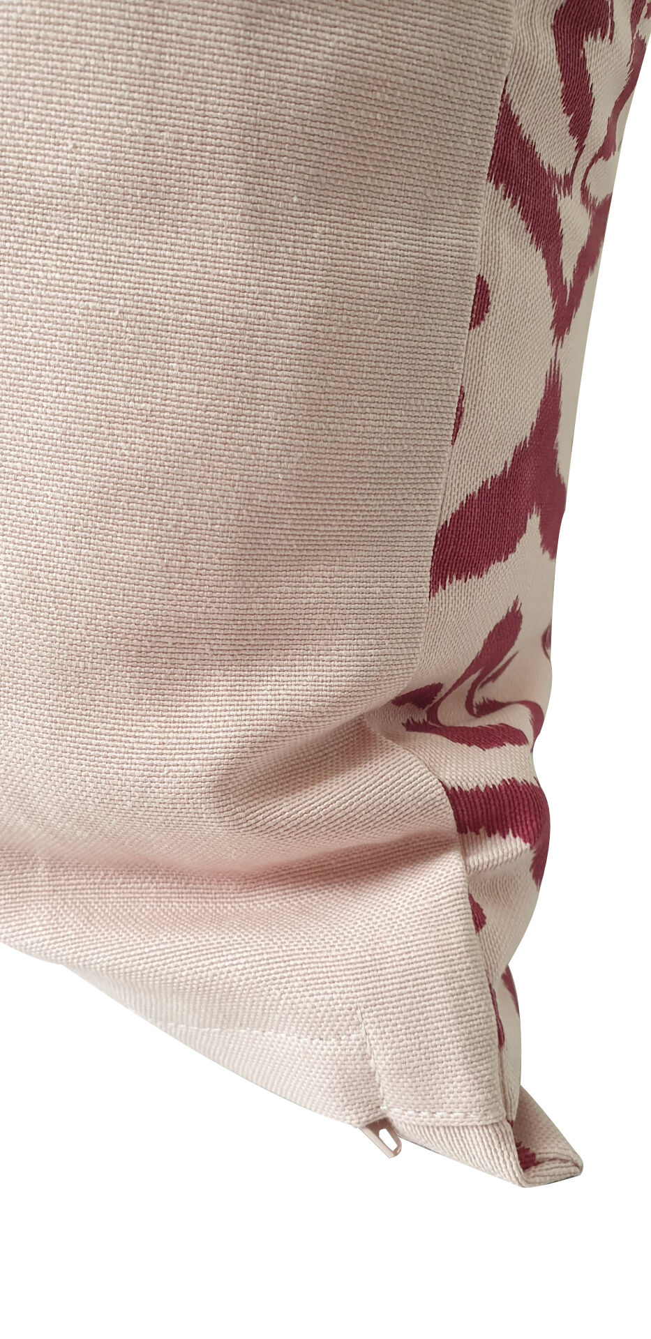 Pink / raspberry ikat style ottoman cushion cover - 50 x 50