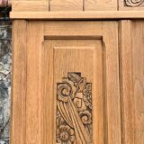 Parisian art deco wardrobe in solid raw oak, removable