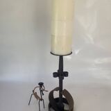 Brutalist Cast Iron Candlestick, 38cm