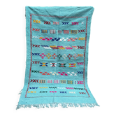 Handmade Moroccan wool rug: Berber Azilal style, geometric pattern.