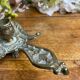 Hand candlestick, peacock shape, in bronze
