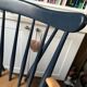 Scandinavian chair in wood and navy blue