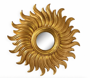 Miroir soleil en bois
