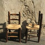 Pair of straw chairs
