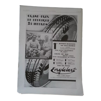 A paper advertisement tire Englebert