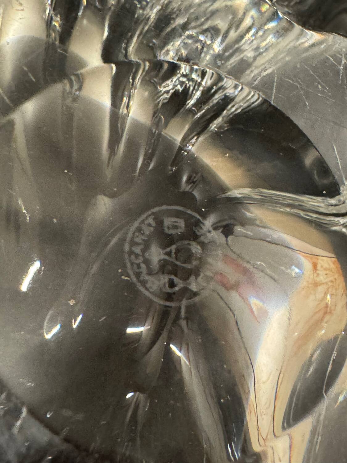 Baccarat stamped trinket tray/centerpiece