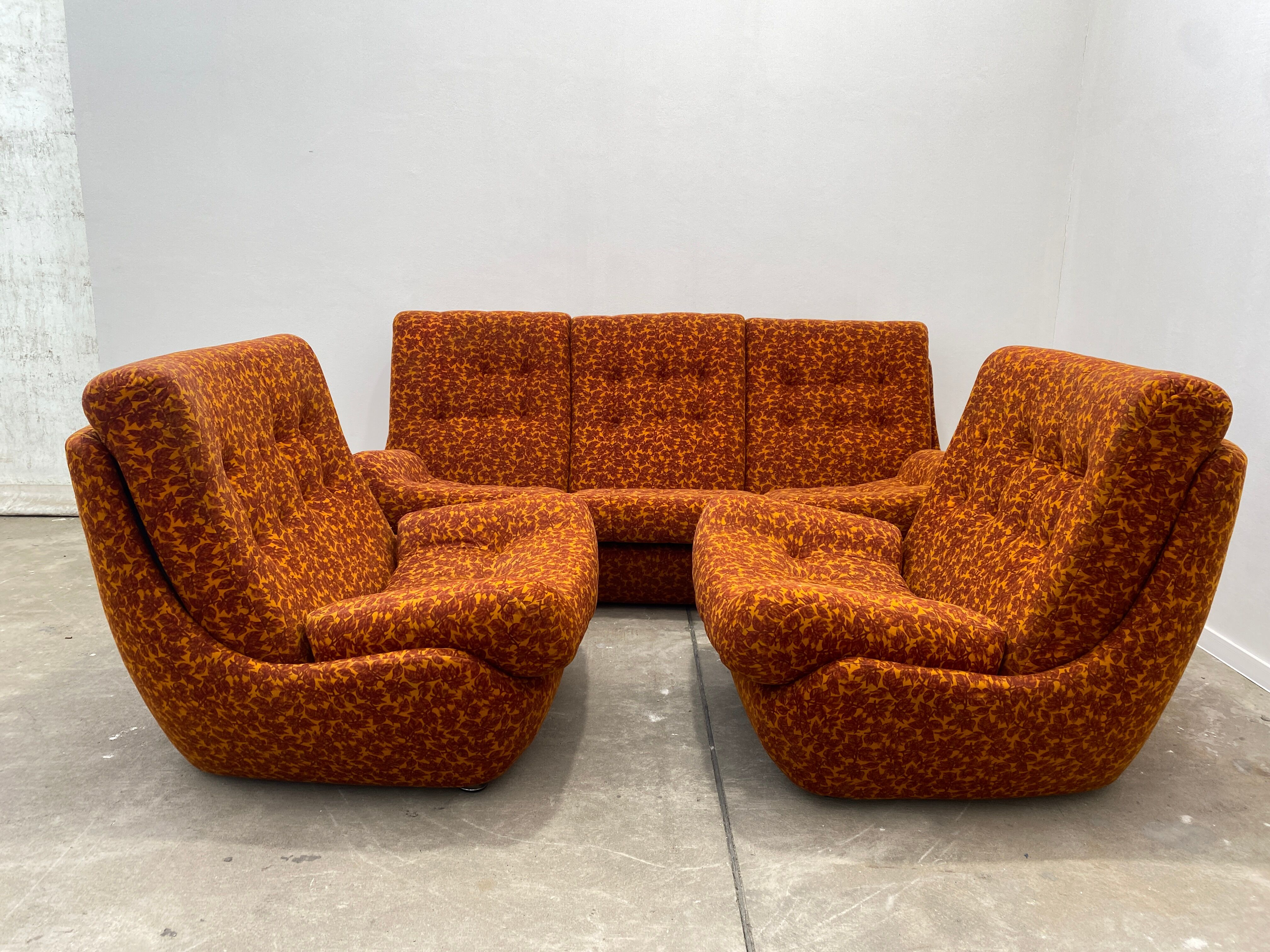 eastern bloc vintage living room set by jitona, czechoslovakia, 1970s
