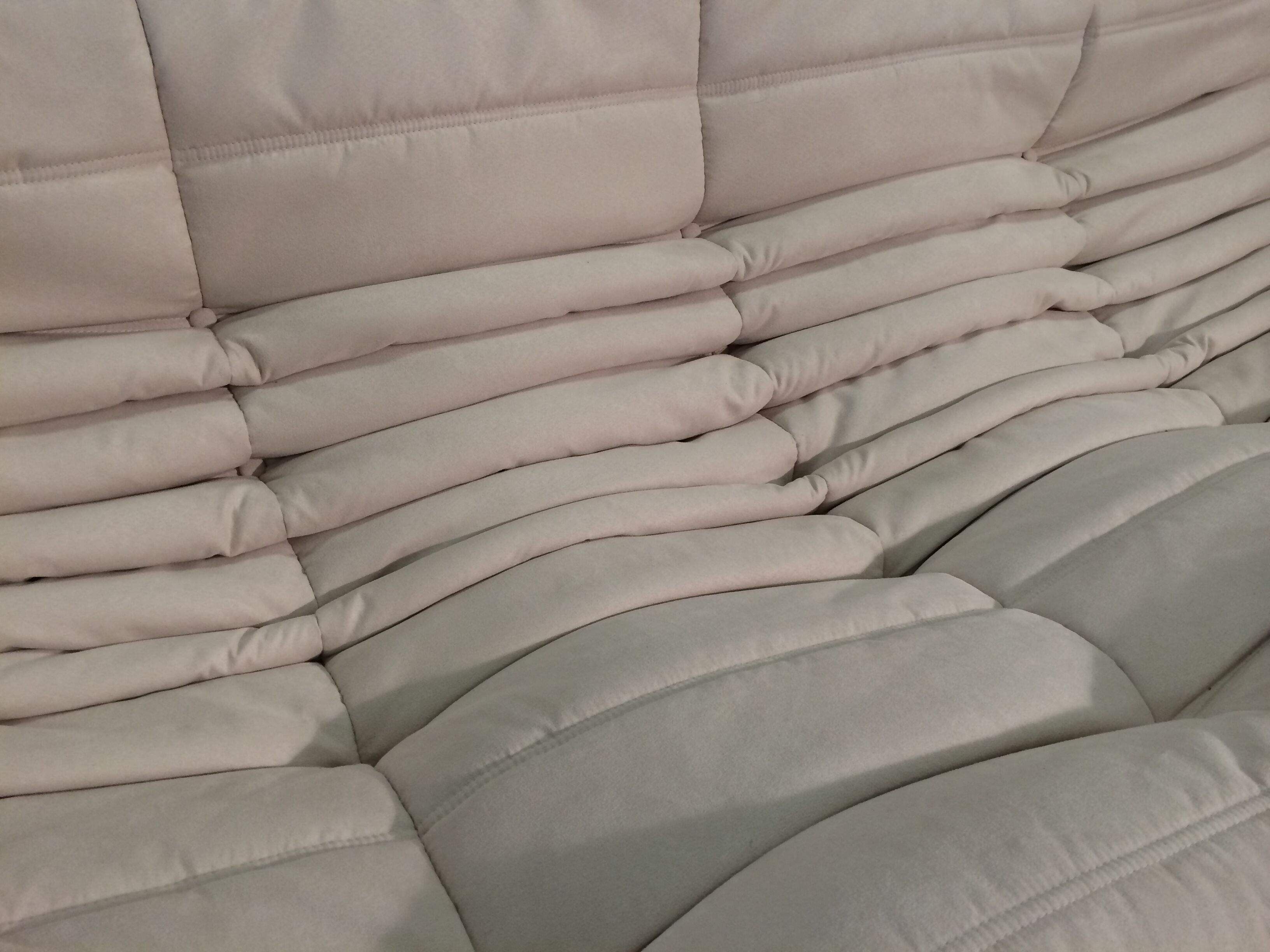 Togo 3 seater sofa in beige microfibre designed by Michel Ducaroy 1973