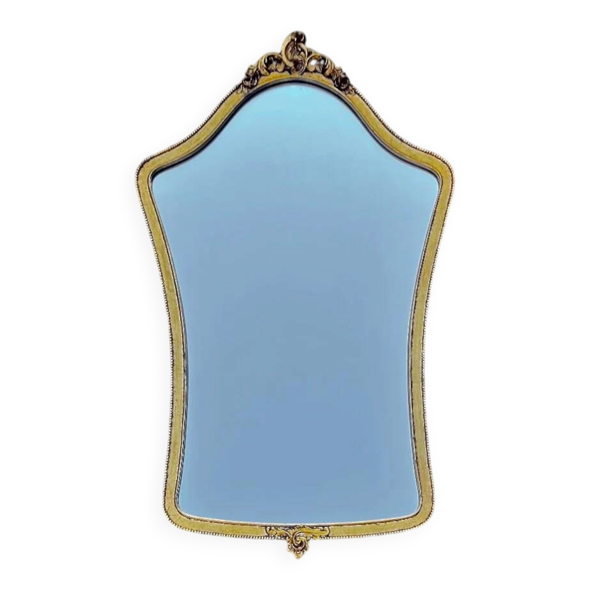 Miroir mural doré style Louis XV rocaille résine - années 60