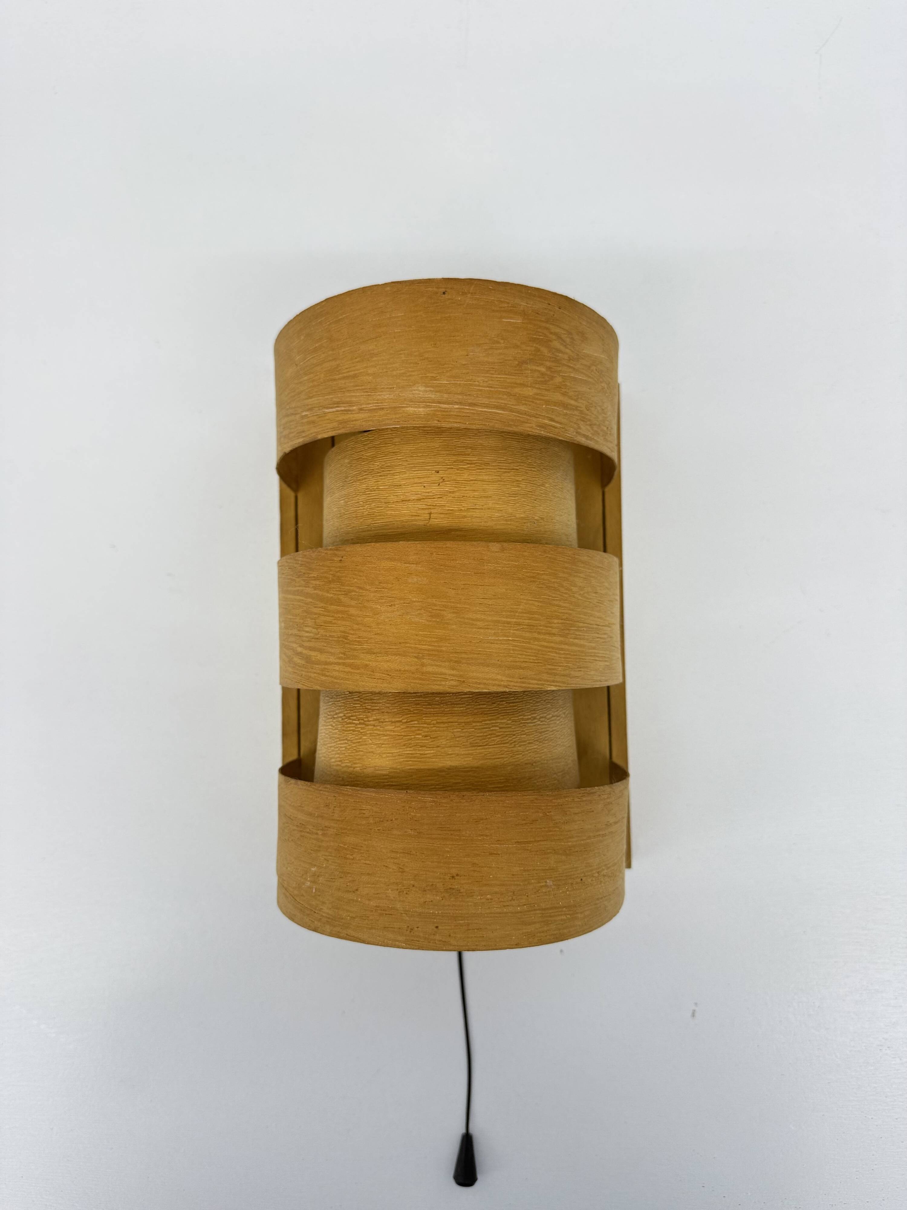 Scandinavian Modern Pine Wall Light by Hans Agne Jakobsson for Markaryd, Sw
