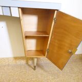 Vintage dressing table with gold trim and mirror, 1950s/1960s