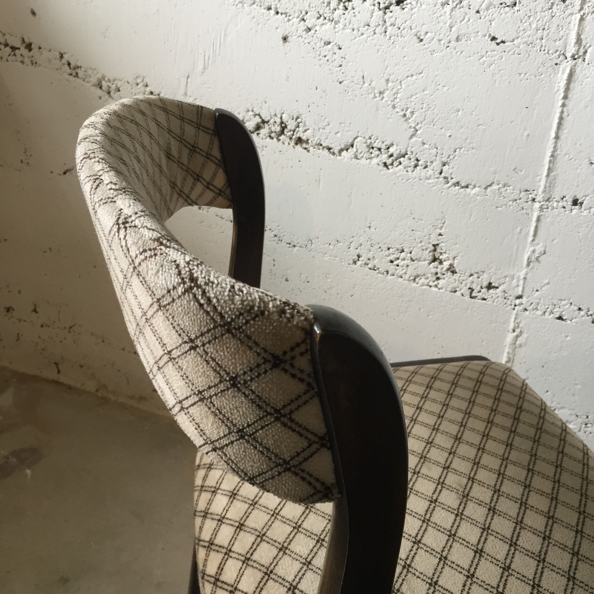 5 Chaises gondole Baumann bois et velours