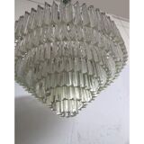 Contemporary clear triedro murano glass chandelier