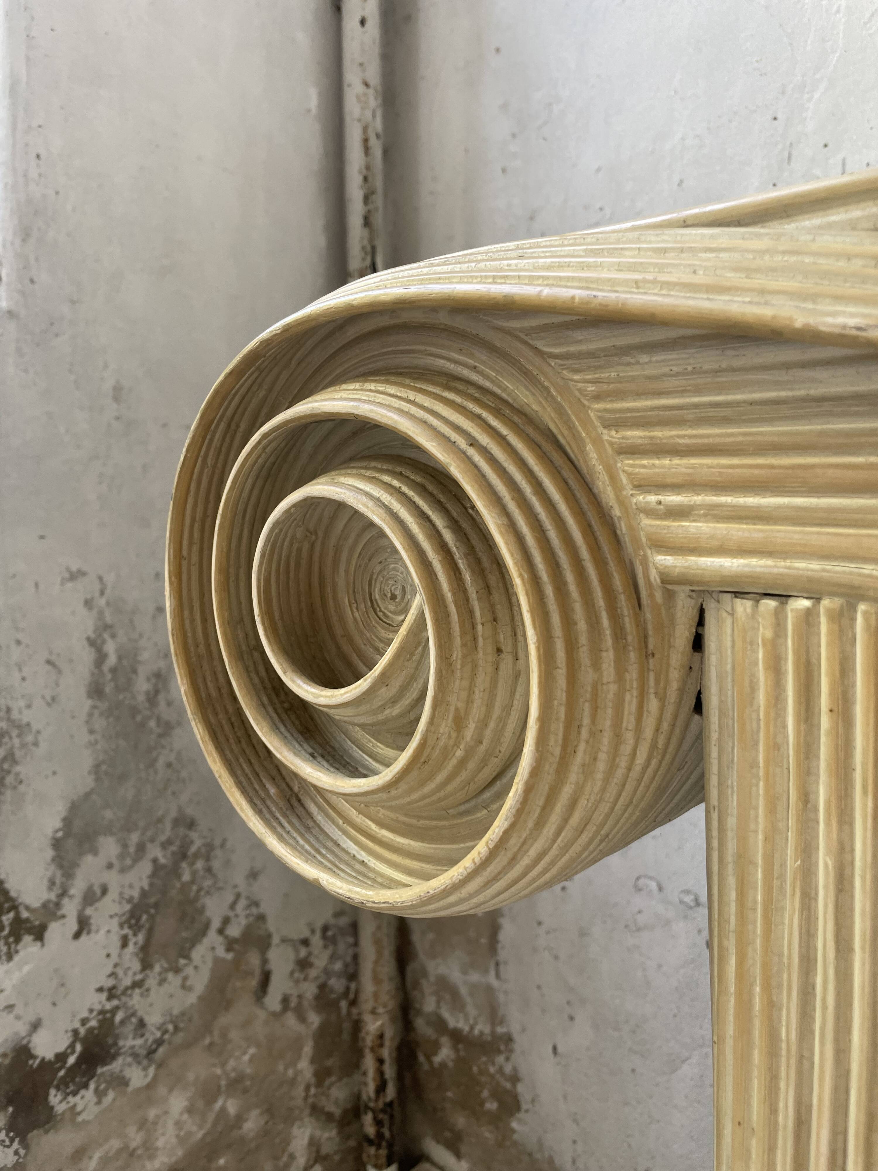 70s console in tropicalist rattan