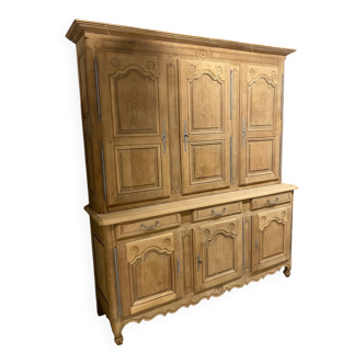 Louis XV style two-part buffet in raw wood