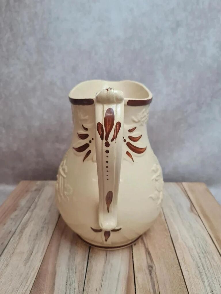 Old Pichet KG Lunéville No. 1 in ironstone, relief bird decoration, vintage