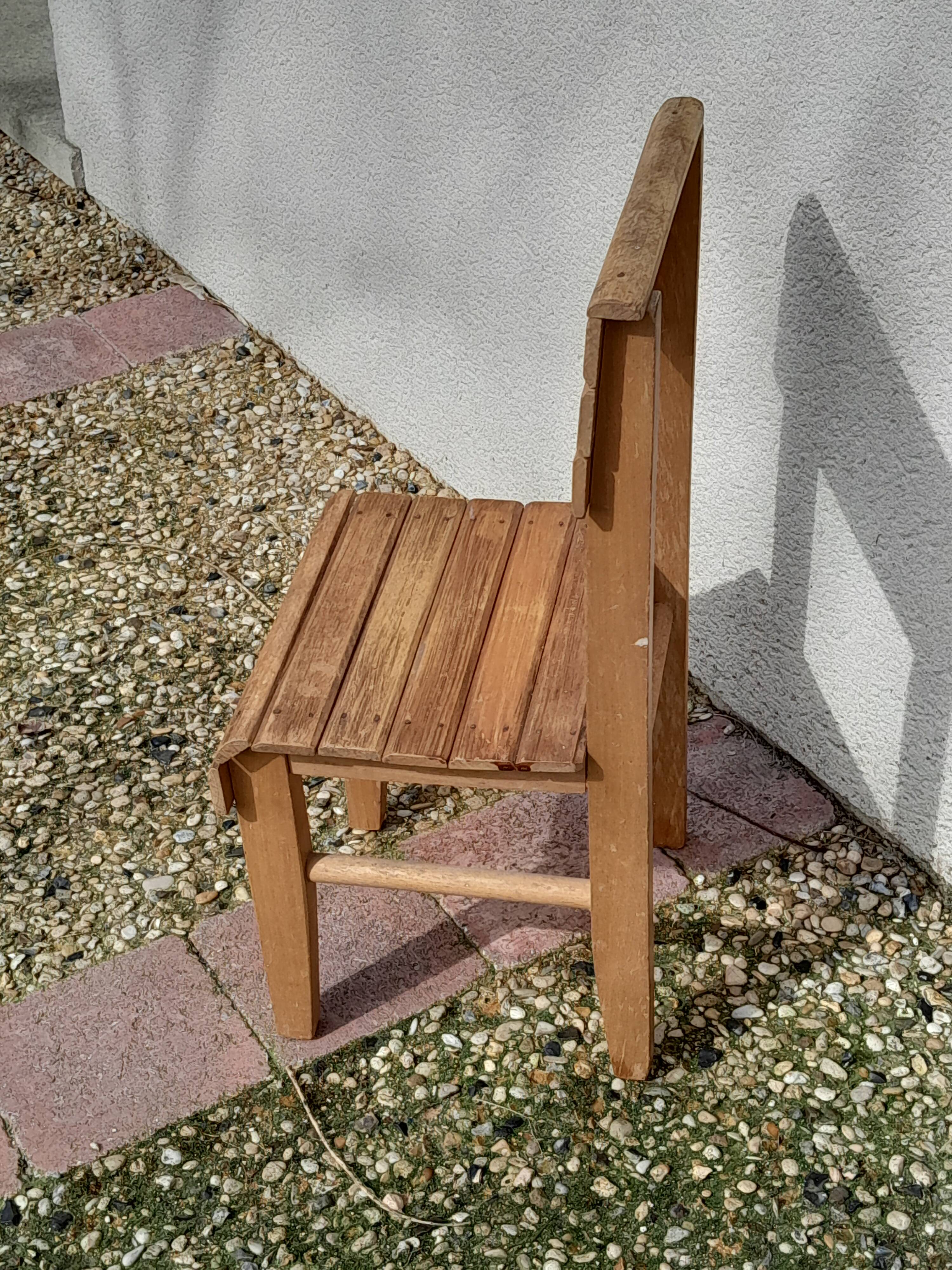 Vintage wooden children's chair from the 40s