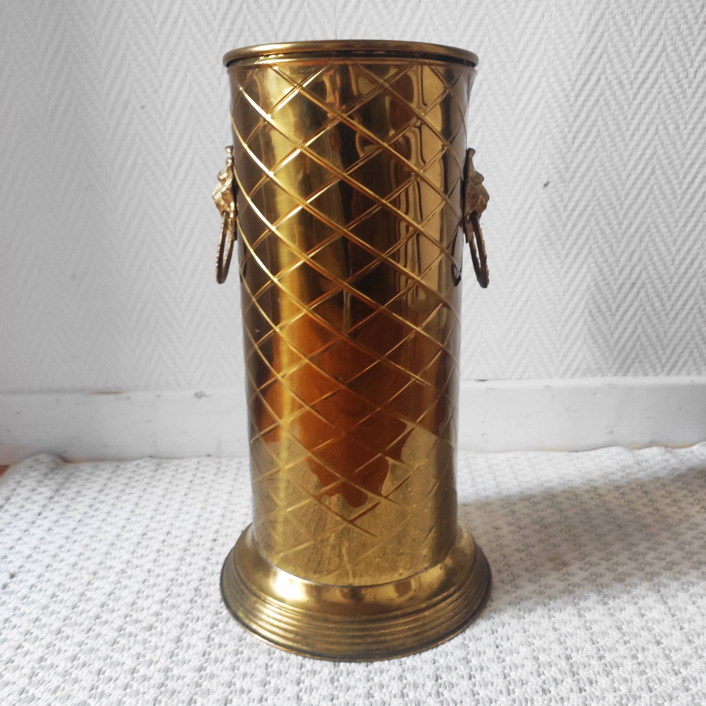 Vintage brass umbrella stand