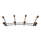 Vintage wall coat rack - Varnished wooden coat rack