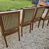 Set of 4 mahogany and velvet chairs