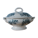 Iron earth tureen decorated with flowers and butterflies Jasmine from Virginie de Badonviller
